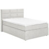 BOXSPRINGBED 140 cm x 200 cm, grijswit textiel