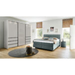 BOXSPRINGBED 180 cm x 200 cm, grijsgroen textiel thumbnail 2