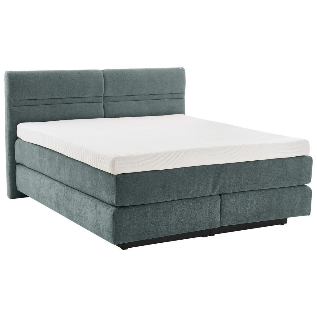 BOXSPRINGBED 180 cm x 200 cm, grijsgroen textiel