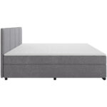 BOXSPRING BED 160 cm x 200 cm, wood, textile, light gray cardboard thumbnail 4