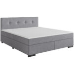 BOXSPRING BED 160 cm x 200 cm, wood, textile, light gray cardboard thumbnail 2