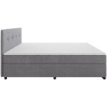 BOXSPRING BED 160 cm x 200 cm, wood, textile, light gray cardboard thumbnail 4