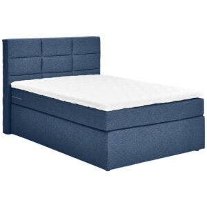 BOXSPRINGBED 140 cm x 200 cm, donkerblauw textiel