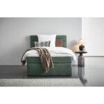 BOXSPRINGBED 120 cm x 200 cm, donkergroen textiel thumbnail 2