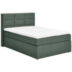 BOXSPRINGBED 120 cm x 200 cm, donkergroen textiel thumbnail 1