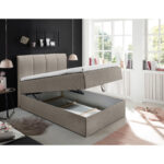 BOXSPRINGBED 120 cm x 200 cm, vuilbruin textiel thumbnail 2