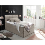 BOXSPRINGBED 120 cm x 200 cm, vuilbruin textiel thumbnail 1