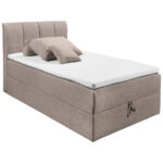 BOXSPRINGBED 120 cm x 200 cm, vuilbruin textiel thumbnail 3