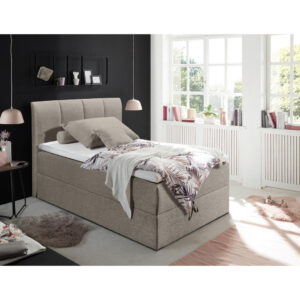 BOXSPRINGBED 120 cm x 200 cm, vuilbruin textiel