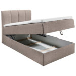 BOXSPRINGBED 120 cm x 200 cm, vuilbruin textiel thumbnail 5
