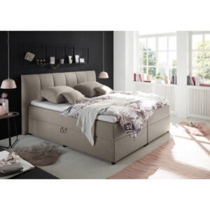 BOXSPRINGBED 180 cm x 200 cm, vuilbruin textiel