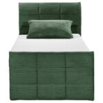 BOXSPRINGBED 100 cm x 200 cm, textiel, houtmateriaal groen thumbnail 3
