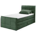 BOXSPRINGBED 100 cm x 200 cm, textiel, houtmateriaal groen thumbnail 7