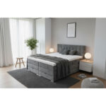 BOXSPRINGBED 160 cm x 200 cm, textiel, houtmateriaal thumbnail 6