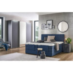 BOXSPRINGBED 180 cm x 200 cm, blauw textiel thumbnail 4