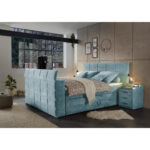 BOXSPRINGBED 180 cm x 200 cm, blauw textiel thumbnail 5