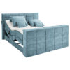 BOXSPRINGBED 180 cm x 200 cm, blauw textiel