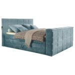BOXSPRINGBED 180 cm x 200 cm, blauw textiel thumbnail 1