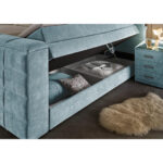 BOXSPRINGBED 180 cm x 200 cm, blauw textiel thumbnail 3