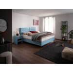 BOXSPRINGBED 200 cm x 220 cm, pastelblauw textiel thumbnail 2
