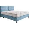 BOXSPRINGBED 200 cm x 220 cm, pastelblauw textiel