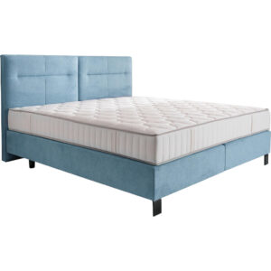 BOXSPRINGBED 200 cm x 220 cm, pastelblauw textiel