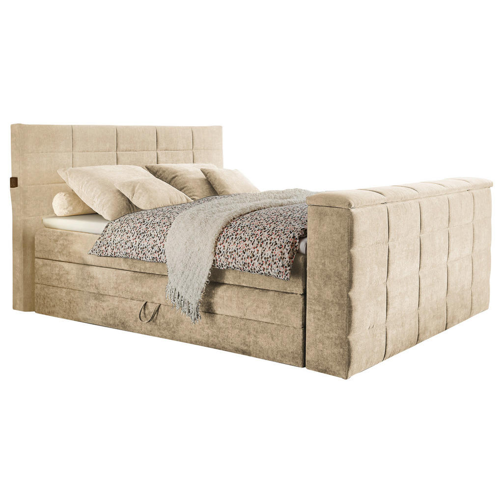 BOXSPRINGBED 180 cm x 200 cm, gebakken kleur textiel