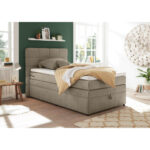 BOXSPRINGBED 120 cm x 200 cm, gebakken kleur textiel thumbnail 1