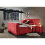 BOXSPRINGBED 180 cm x 200 cm, rood textiel thumbnail 2