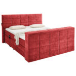 BOXSPRINGBED 180 cm x 200 cm, rood textiel thumbnail 3