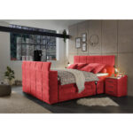 BOXSPRINGBED 180 cm x 200 cm, rood textiel thumbnail 6