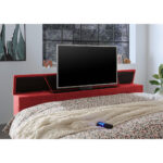 BOXSPRINGBED 180 cm x 200 cm, rood textiel thumbnail 7