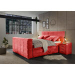 BOXSPRINGBED 180 cm x 200 cm, rood textiel thumbnail 2