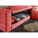 BOXSPRINGBED 180 cm x 200 cm, rood textiel thumbnail 3
