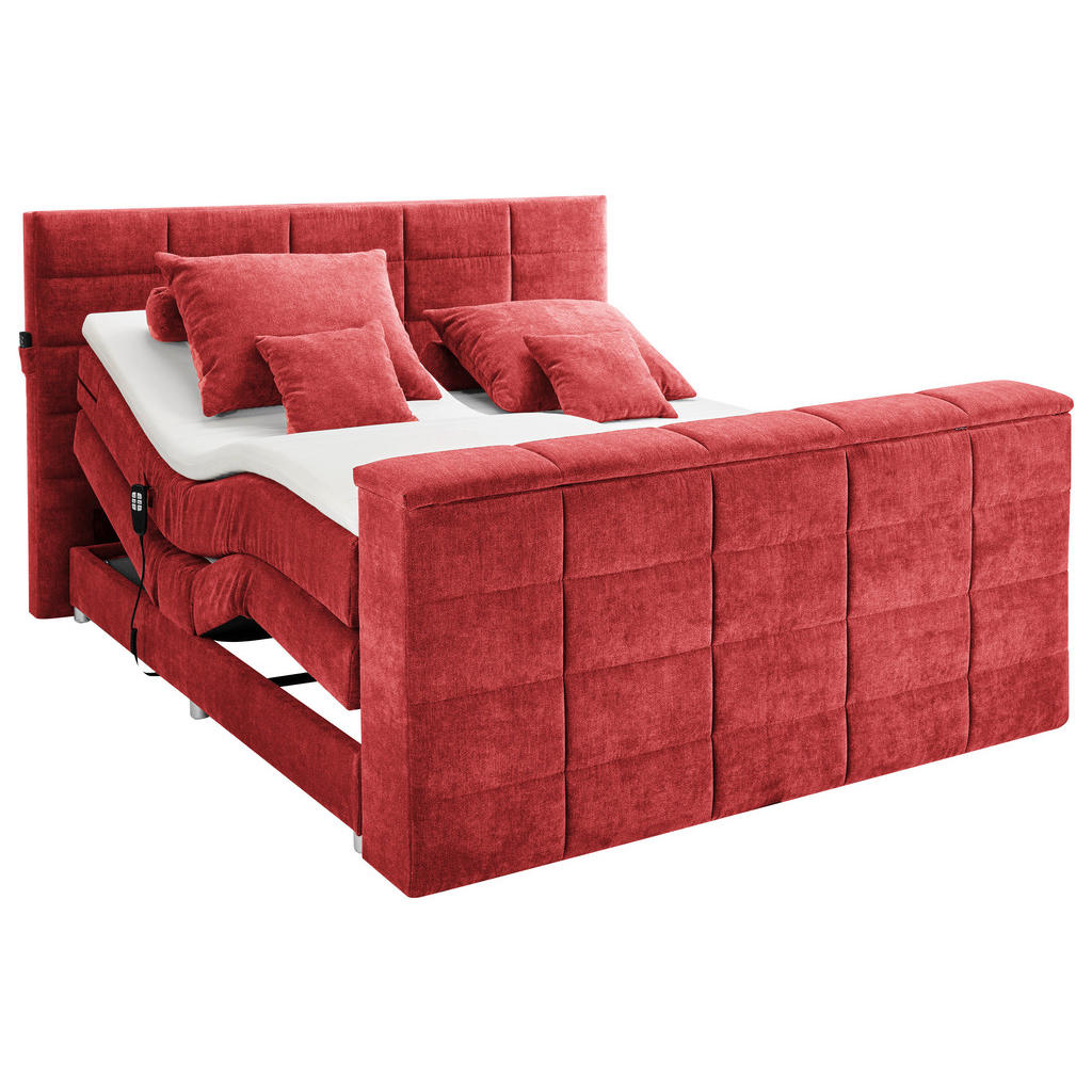 BOXSPRINGBED 180 cm x 200 cm, rood textiel
