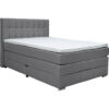 BOXSPRINGBED 140 cm x 200 cm, grijs textiel