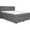 BOXSPRINGBED 180 cm x 200 cm, grijs textiel