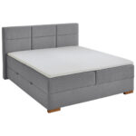 BOXSPRINGBED 180 cm x 200 cm, grijs textiel thumbnail 1