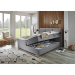 BOXSPRINGBED 180 cm x 200 cm, grijs textiel thumbnail 4