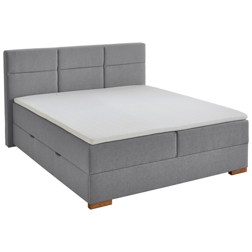BOXSPRINGBED 180 cm x 200 cm, grijs textiel