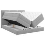 BOXSPRING BED 180 cm x 200 cm, hout, textiel, houtmateriaal grijs thumbnail 2