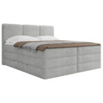 BOXSPRING BED 180 cm x 200 cm, hout, textiel, houtmateriaal grijs thumbnail 3
