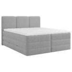 BOXSPRING BED 180 cm x 200 cm, hout, textiel, houtmateriaal grijs thumbnail 4