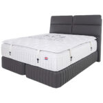 BOXSPRINGBED 180 cm x 200 cm, textiel, materiaal hout grijs thumbnail 1
