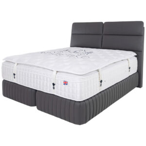 BOXSPRINGBED 180 cm x 200 cm, textiel, materiaal hout grijs