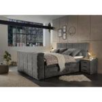 BOXSPRINGBED 180 cm x 200 cm, grijs textiel thumbnail 2