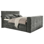 BOXSPRINGBED 180 cm x 200 cm, grijs textiel thumbnail 1