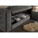 BOXSPRINGBED 180 cm x 200 cm, grijs textiel thumbnail 4