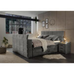 BOXSPRINGBED 180 cm x 200 cm, grijs textiel thumbnail 6
