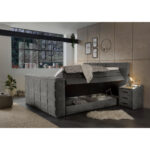 BOXSPRINGBED 180 cm x 200 cm, grijs textiel thumbnail 7